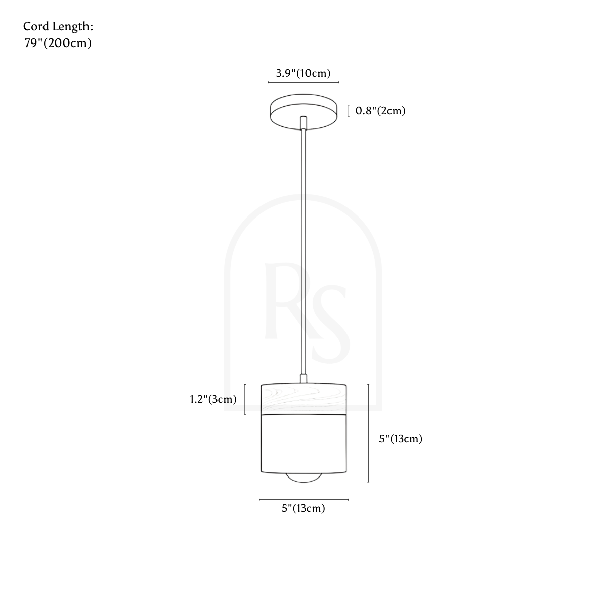 Lámpara colgante Laetus line drawing 1