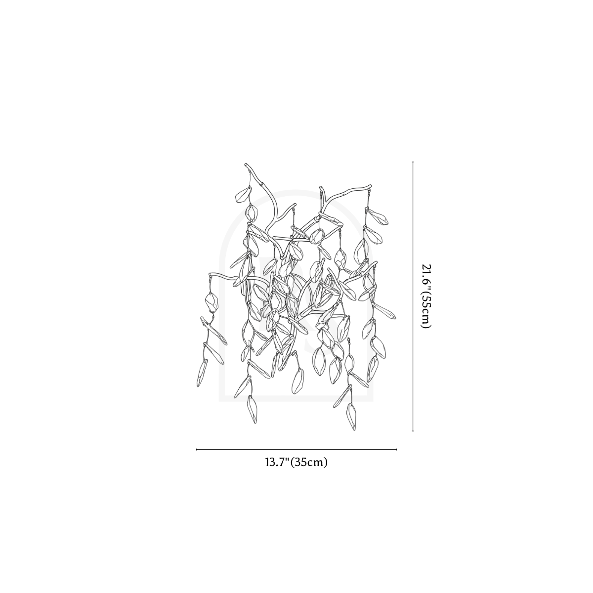 Lamean Crystal Wall Lamp line drawing 1