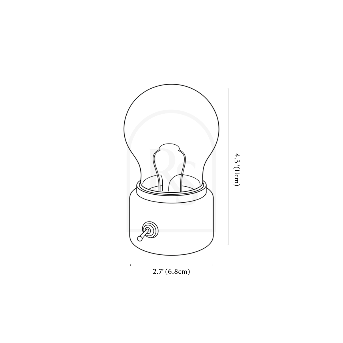 Lampada Table Lamp line drawing 1