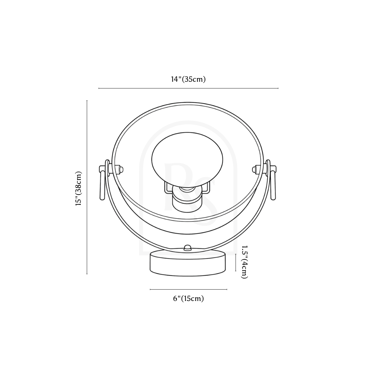 Lampas Table Lamp line drawing 1