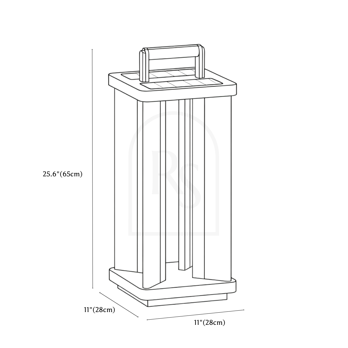 Gloza Outdoor Lamp line drawing 3