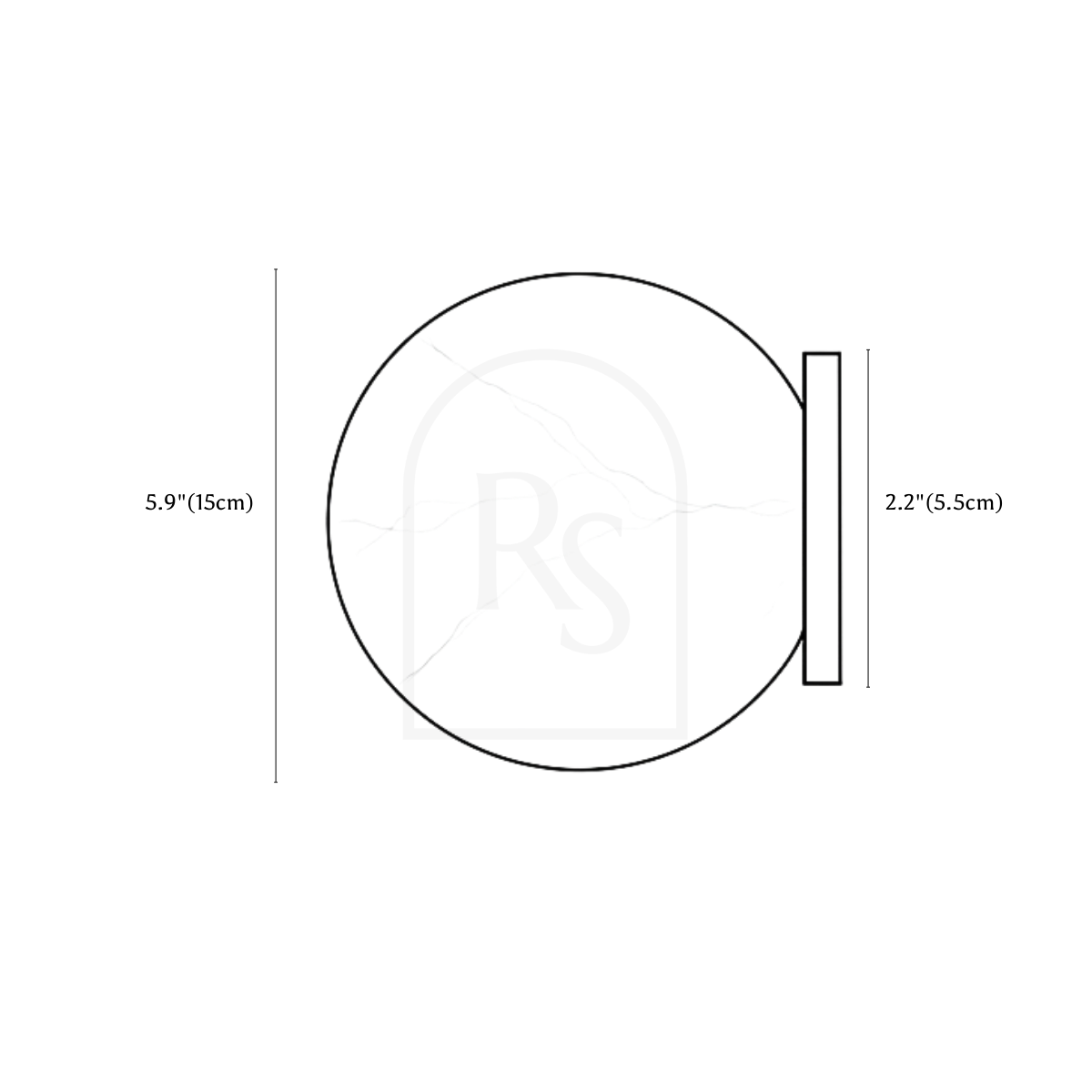 Onyxa Alabaster Wall Lamp line drawing 2