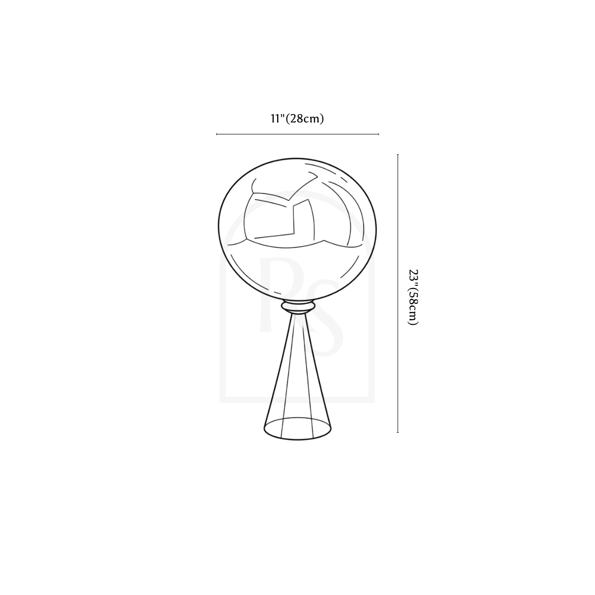 Lava Table Lamp line drawing 1