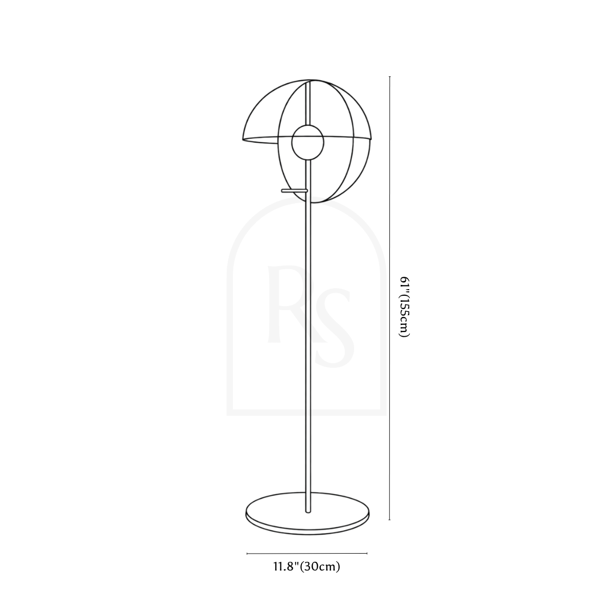 Layers Floor Lamp line drawing 1