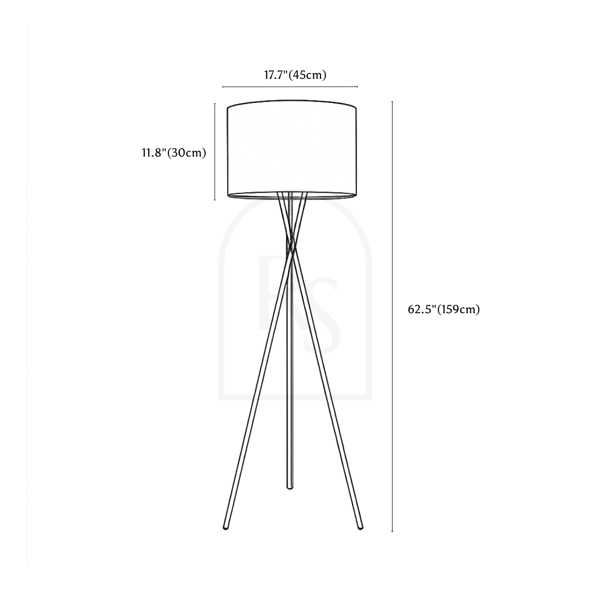 Leora Floor Lamp line drawing 1