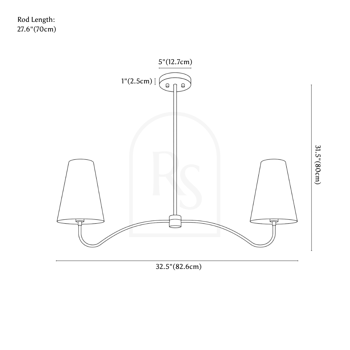Levik Chandelier line drawing 1