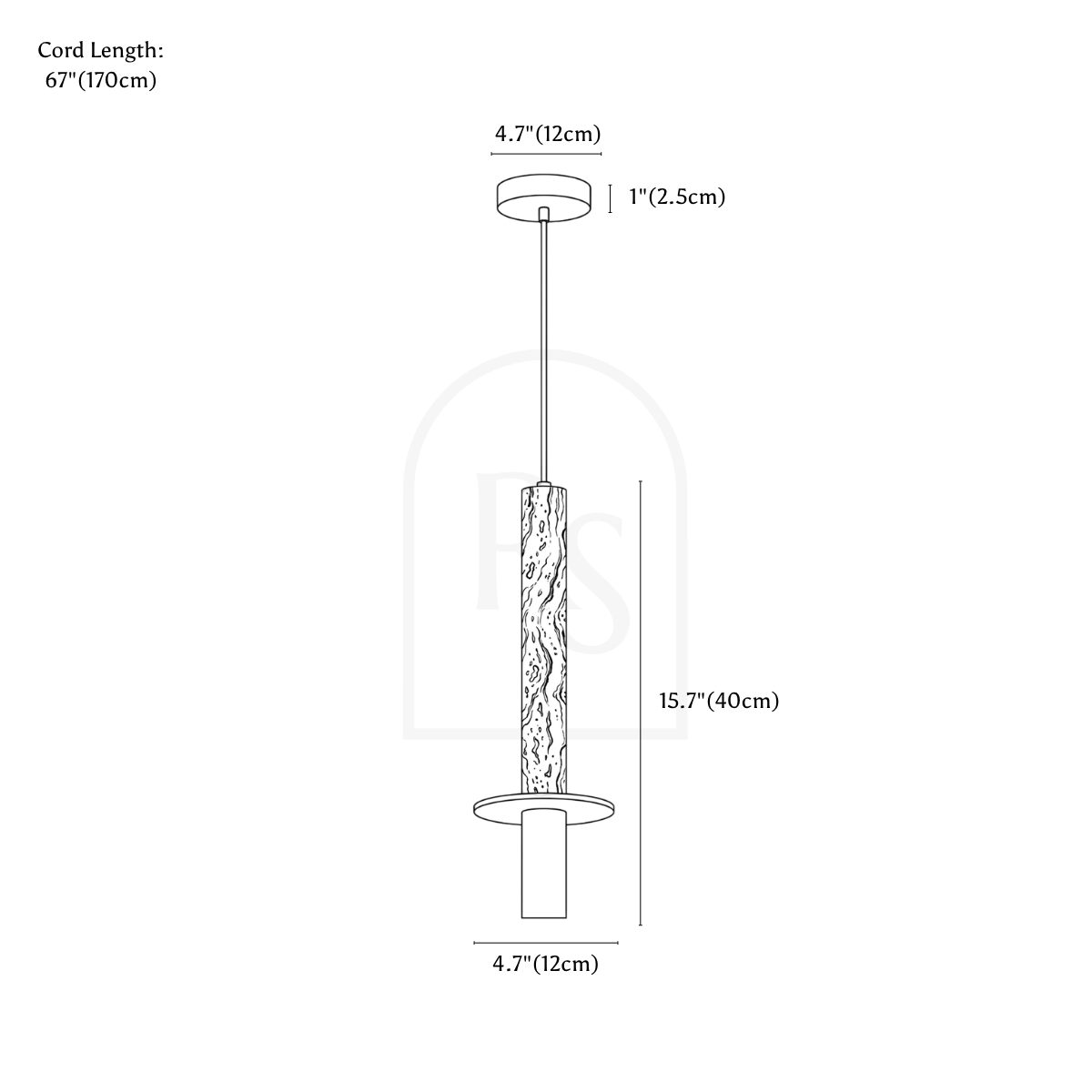Levorn Pendant Light line drawing 1