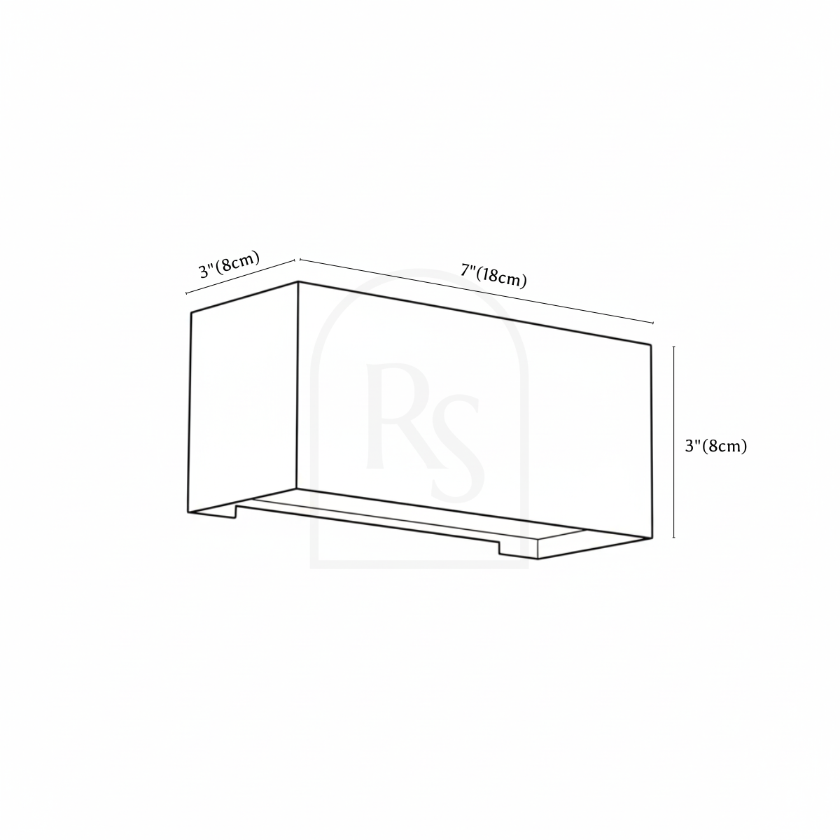 Licht Outdoor Wall Lamp line drawing 1