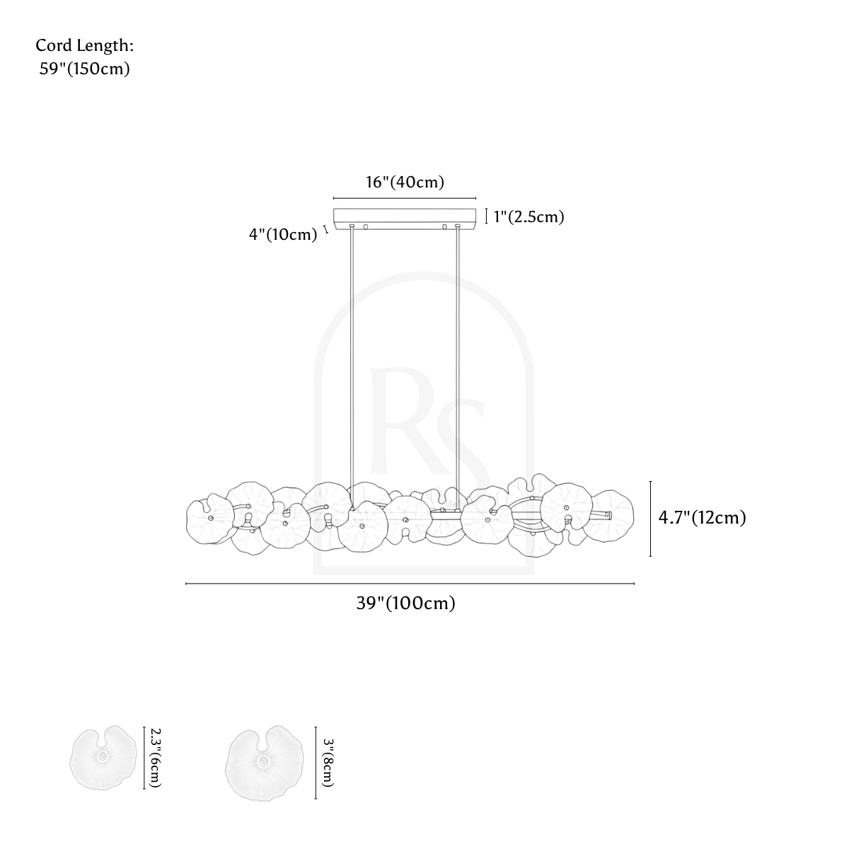 Nexorva Chandelier line drawing 4