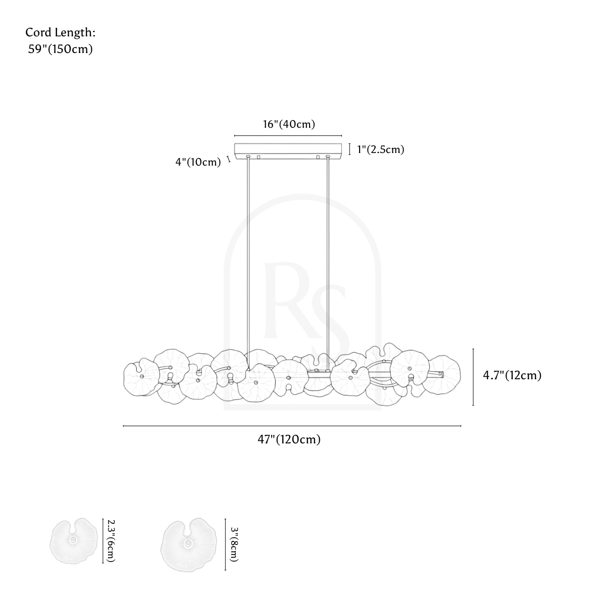 Nexorva Chandelier line drawing 5