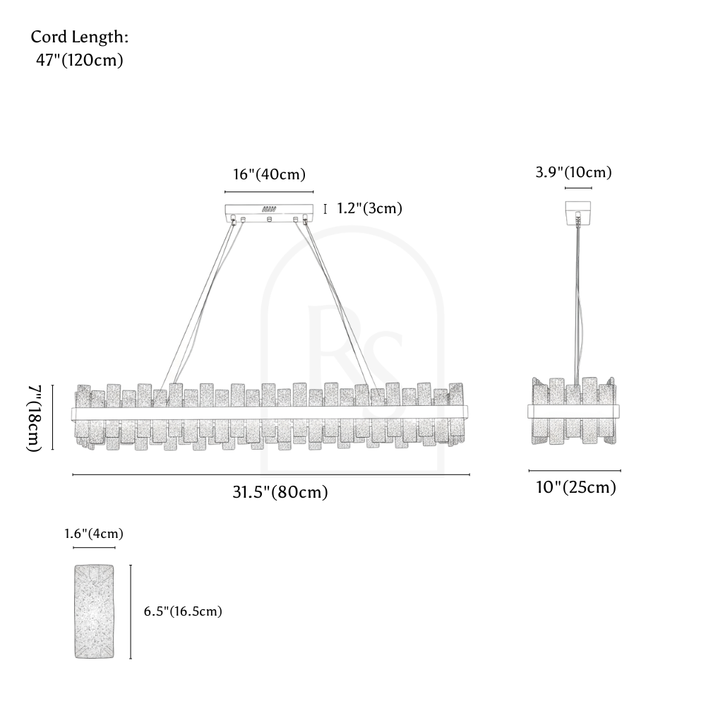 Avis Chandelier line drawing 4