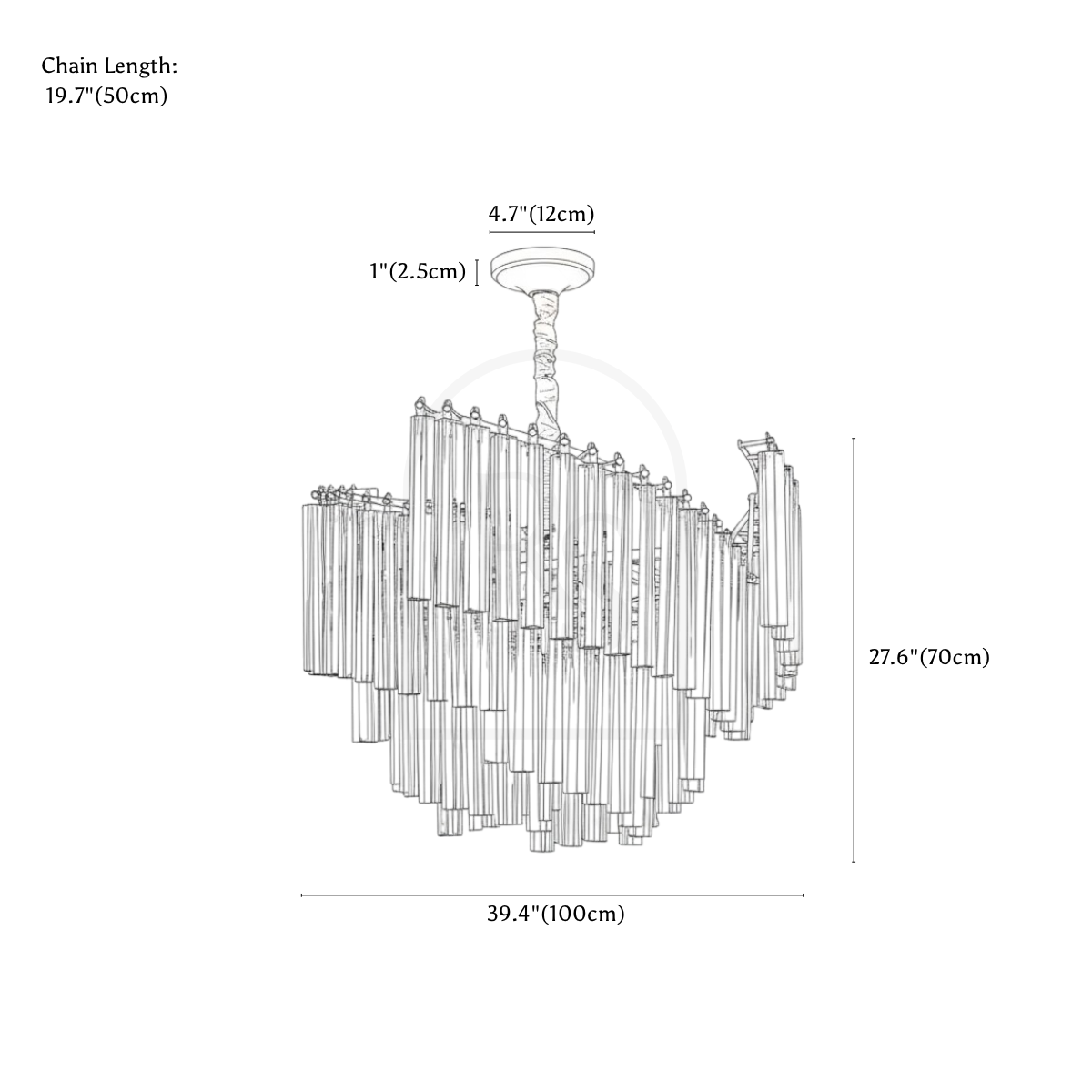 Livok Chandelier line drawing 3