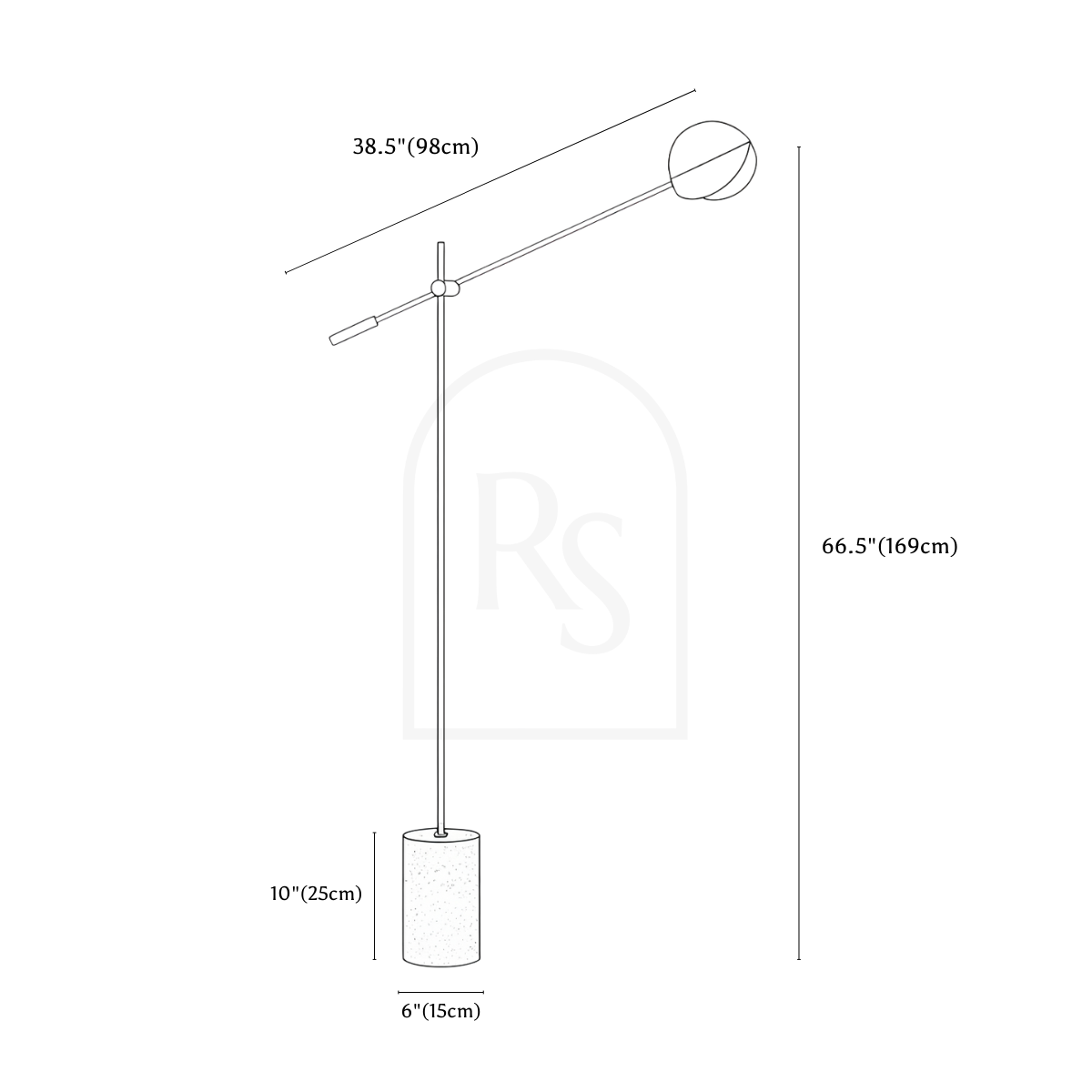 Lorvex Floor Lamp line drawing 1