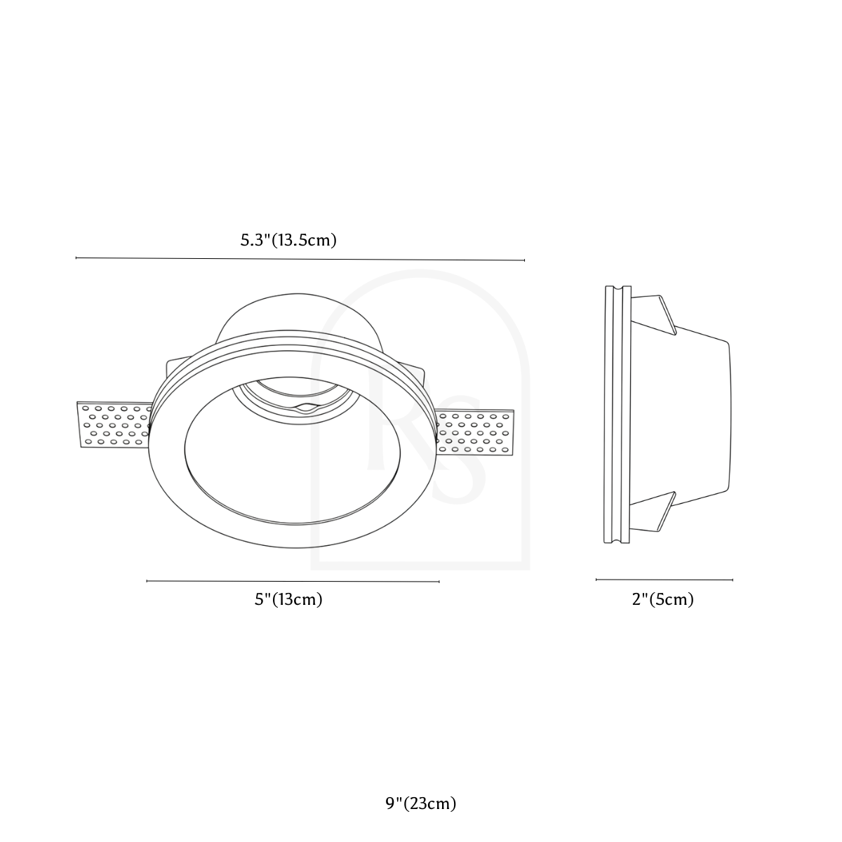 Loux Trimless Downlight line drawing 1