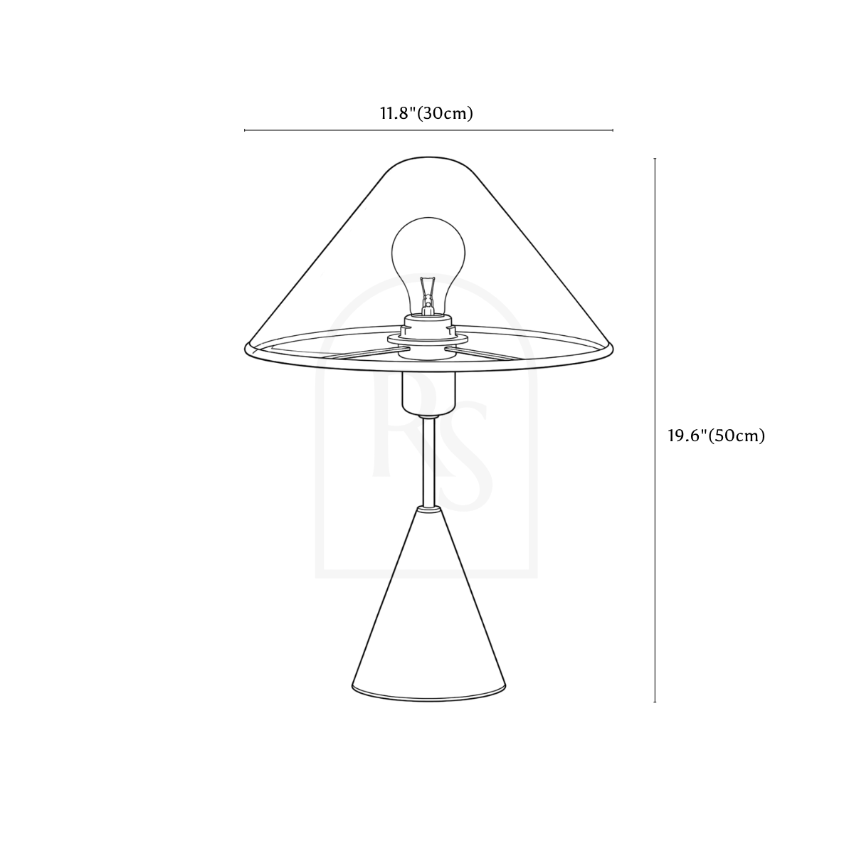 Lucen Table Lamp line drawing 1