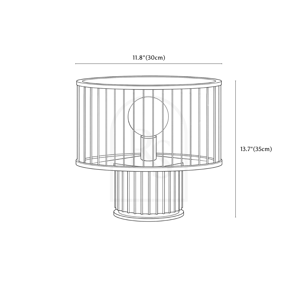 Luceo Table Lamp line drawing 1
