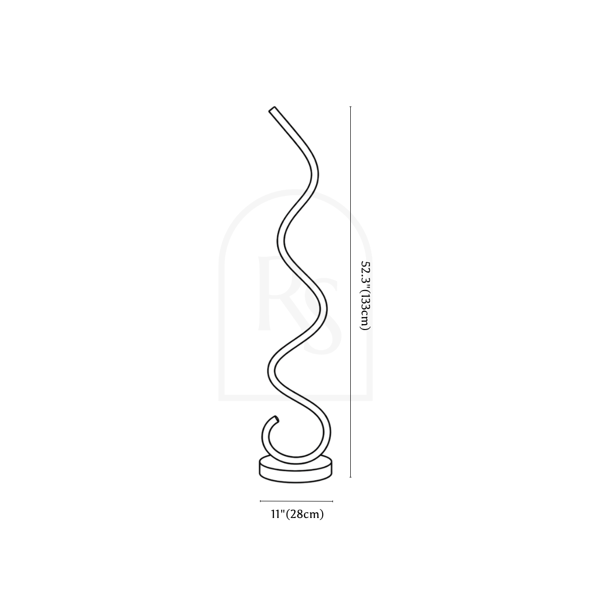 Lucius Floor Lamp line drawing 1