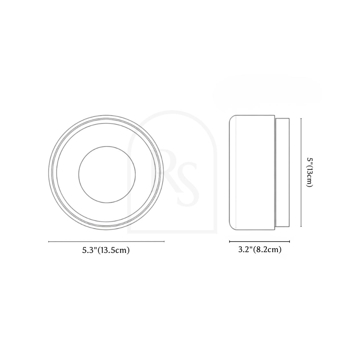 Lugna Wall Lamp line drawing 1