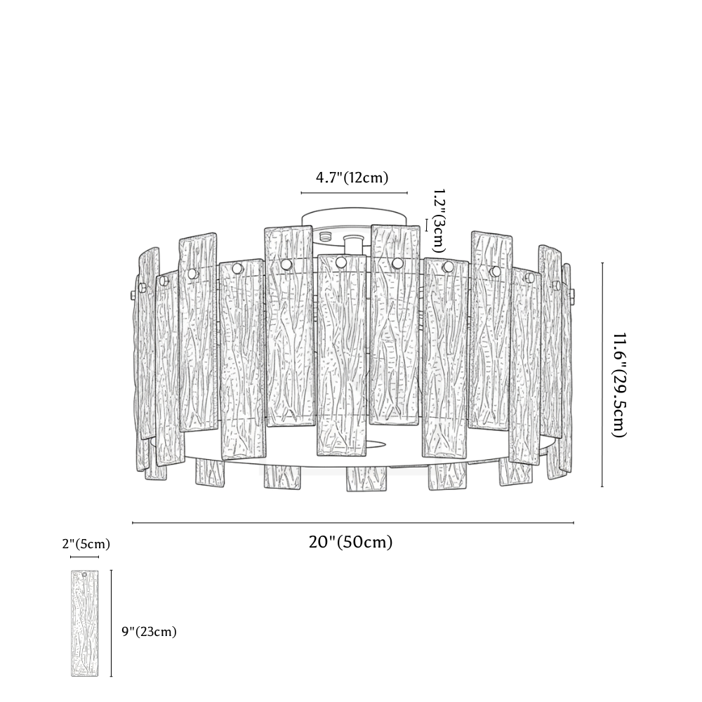 Lumis Ceiling Light line drawing 1