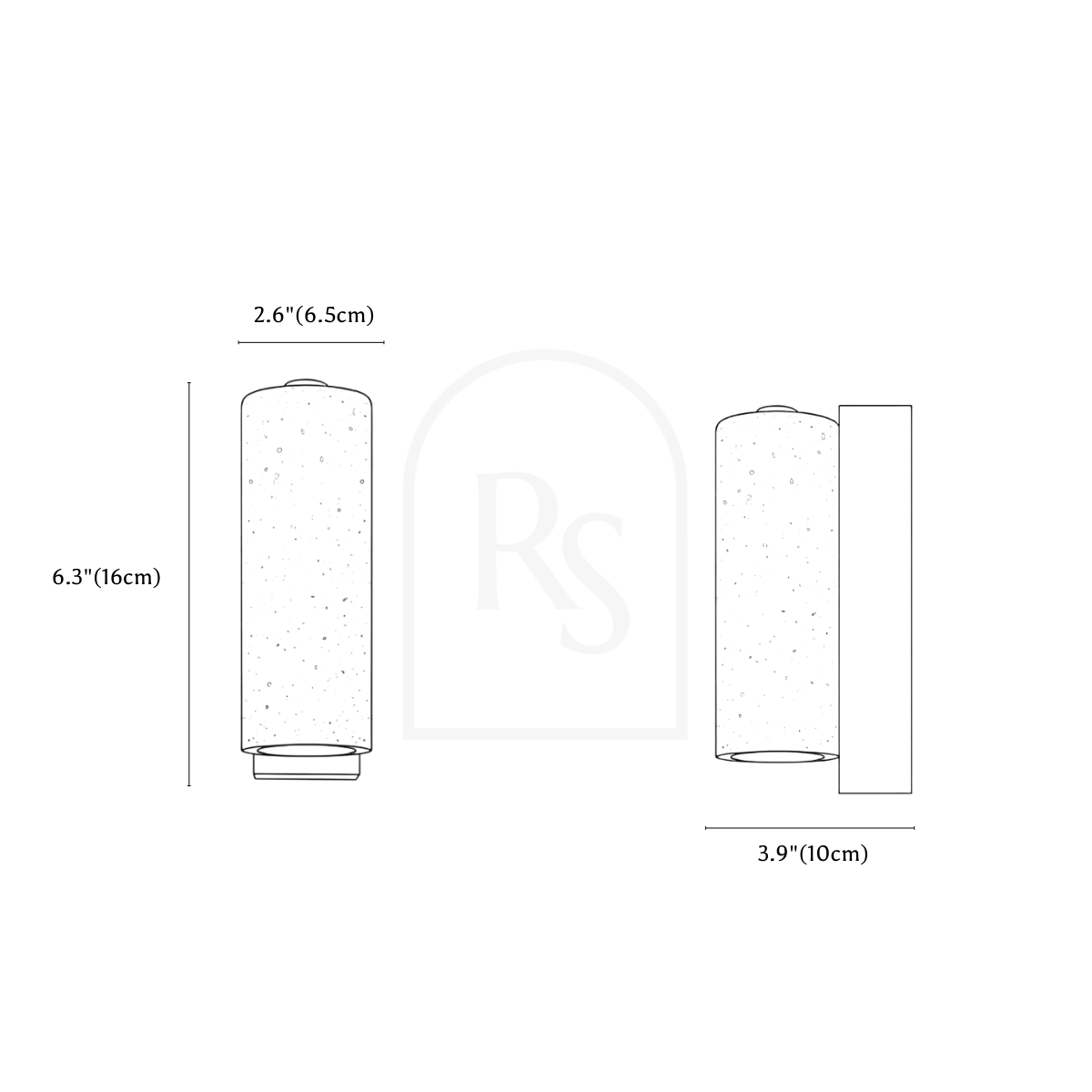 Lurma Travertine Wall Lamp line drawing 1