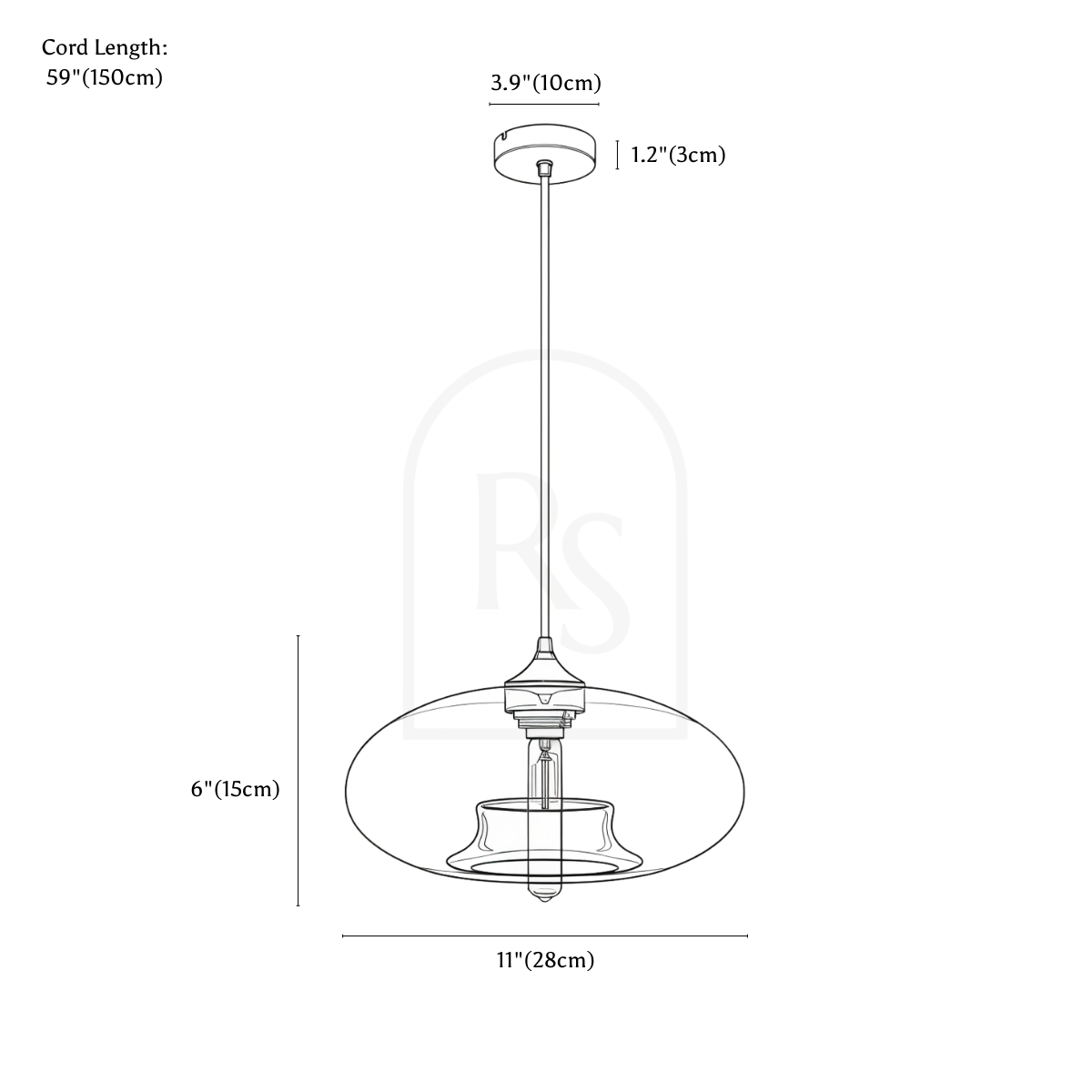 Lámpara colgante lustre line drawing 1