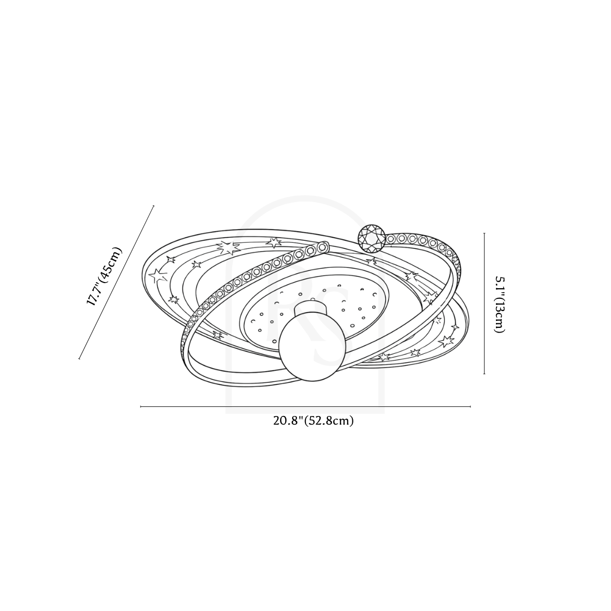 Plafonnier Lyra line drawing 1