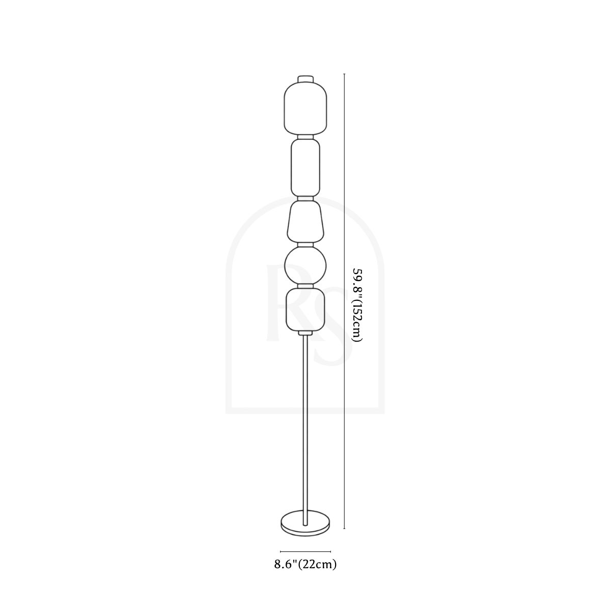 Lyris Floor Lamp line drawing 1