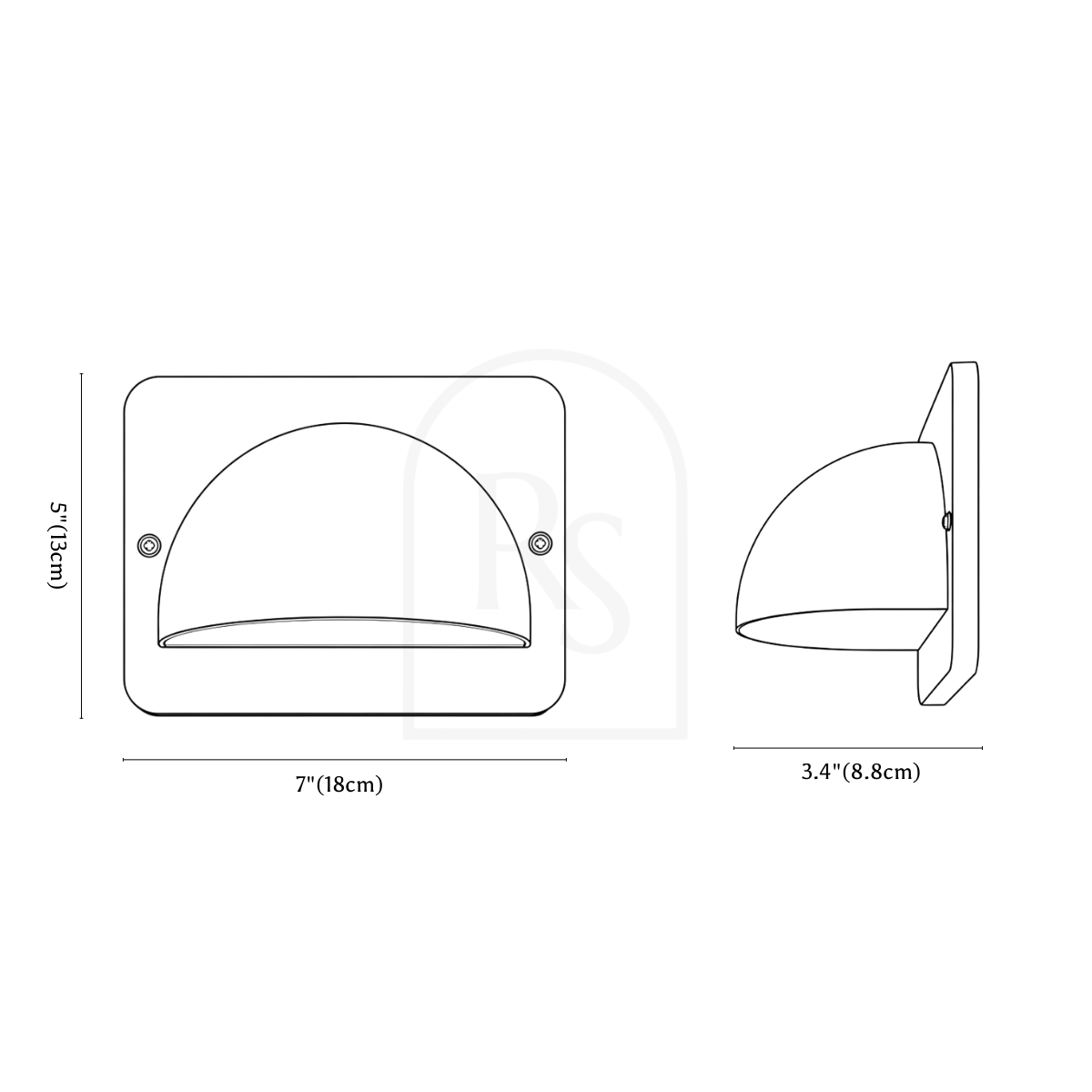 Lysera Outdoor Wall Lamp line drawing 1