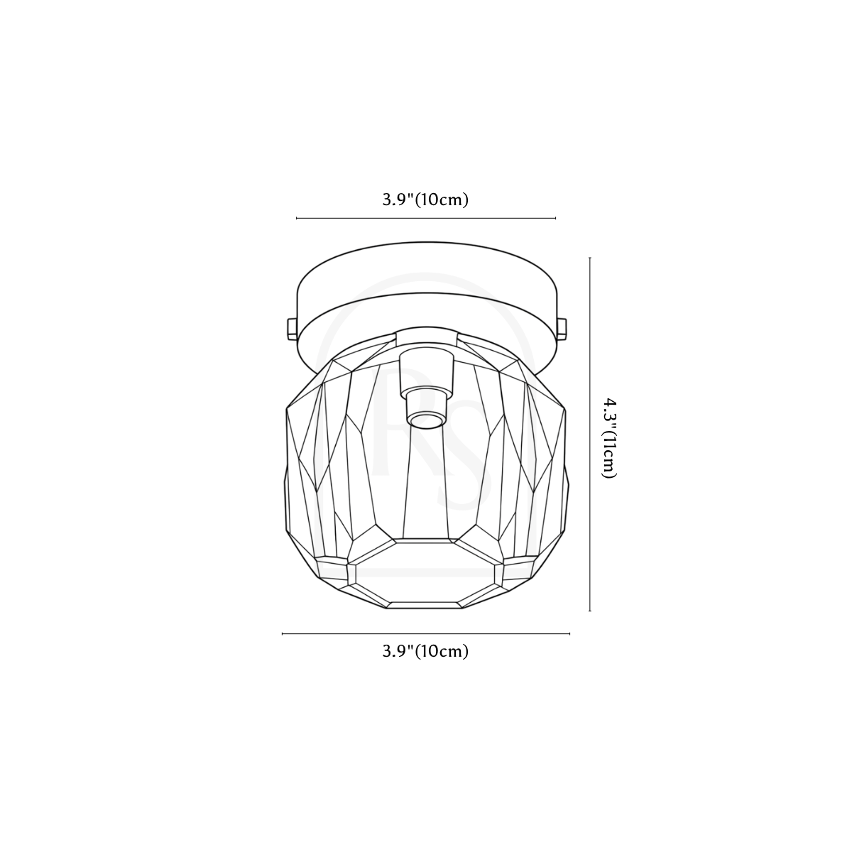 Madeline Ceiling Light line drawing 1
