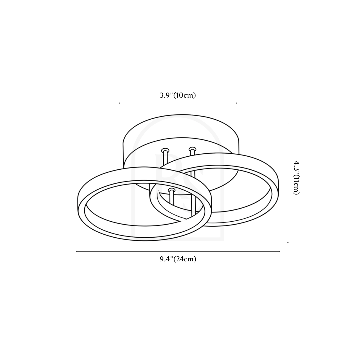 Manaia Ceiling Light line drawing 1
