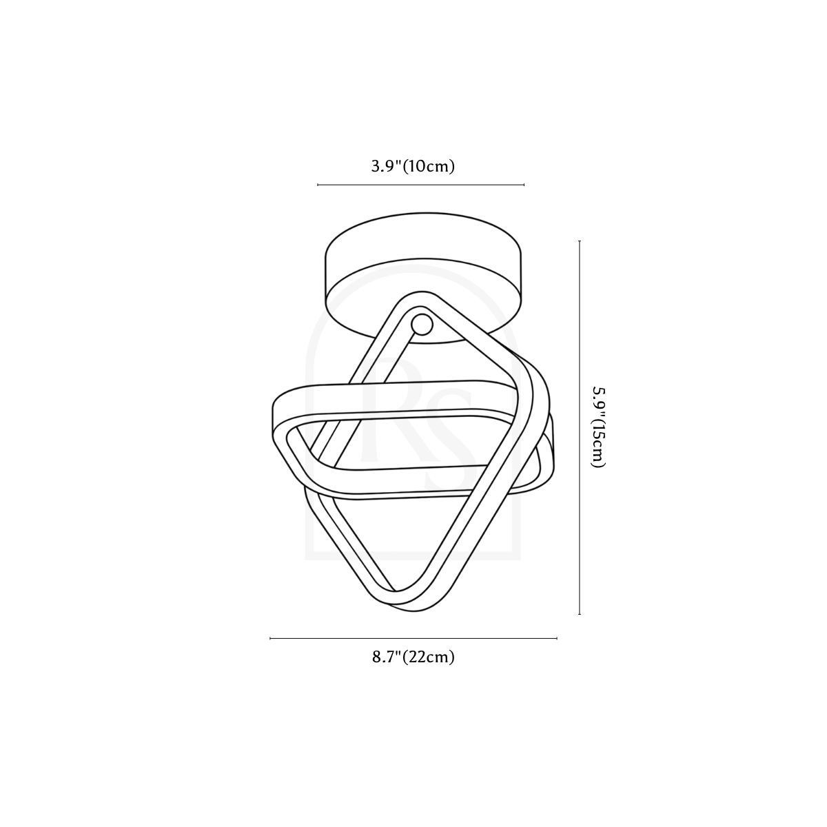Manaia Ceiling Light line drawing 2