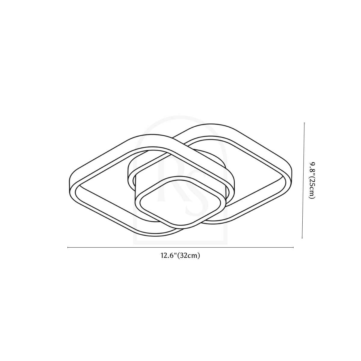 Manaia Ceiling Light line drawing 3
