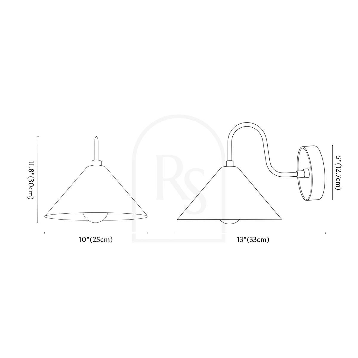 Mariel Wall Lamp line drawing 1