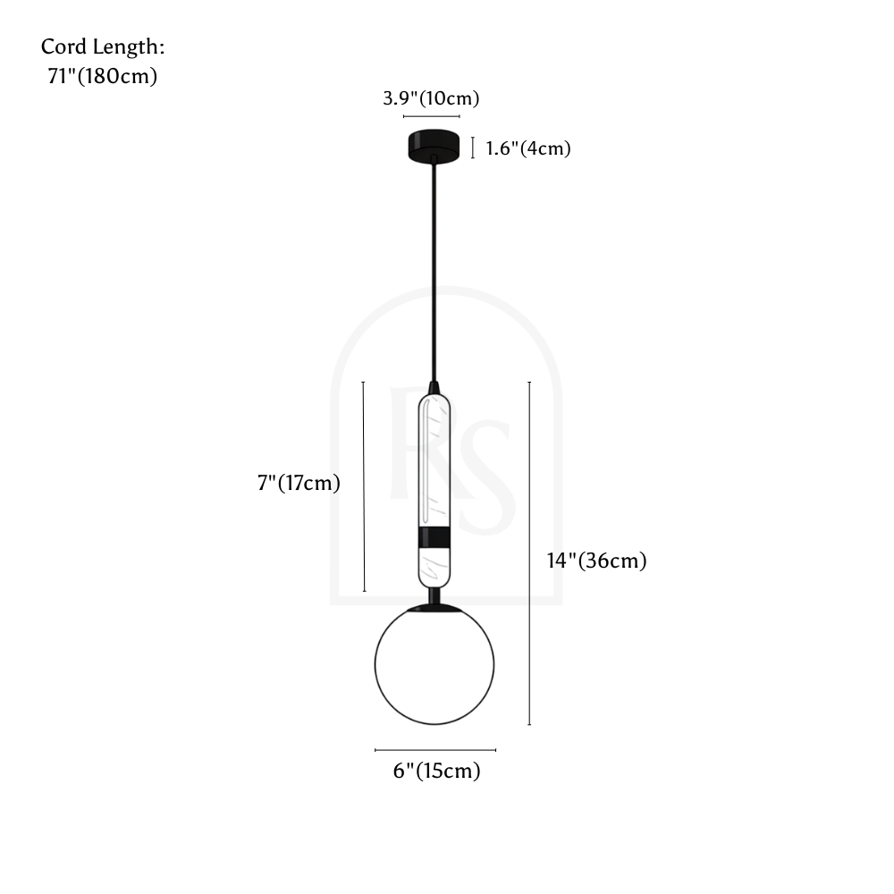 Marlo Pendant Light line drawing 1