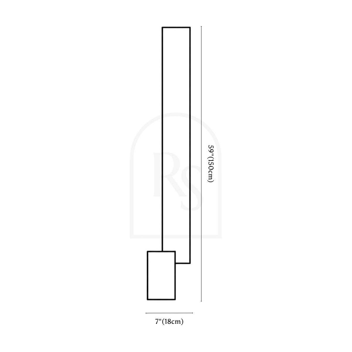 Marmoris Floor Lamp line drawing 1