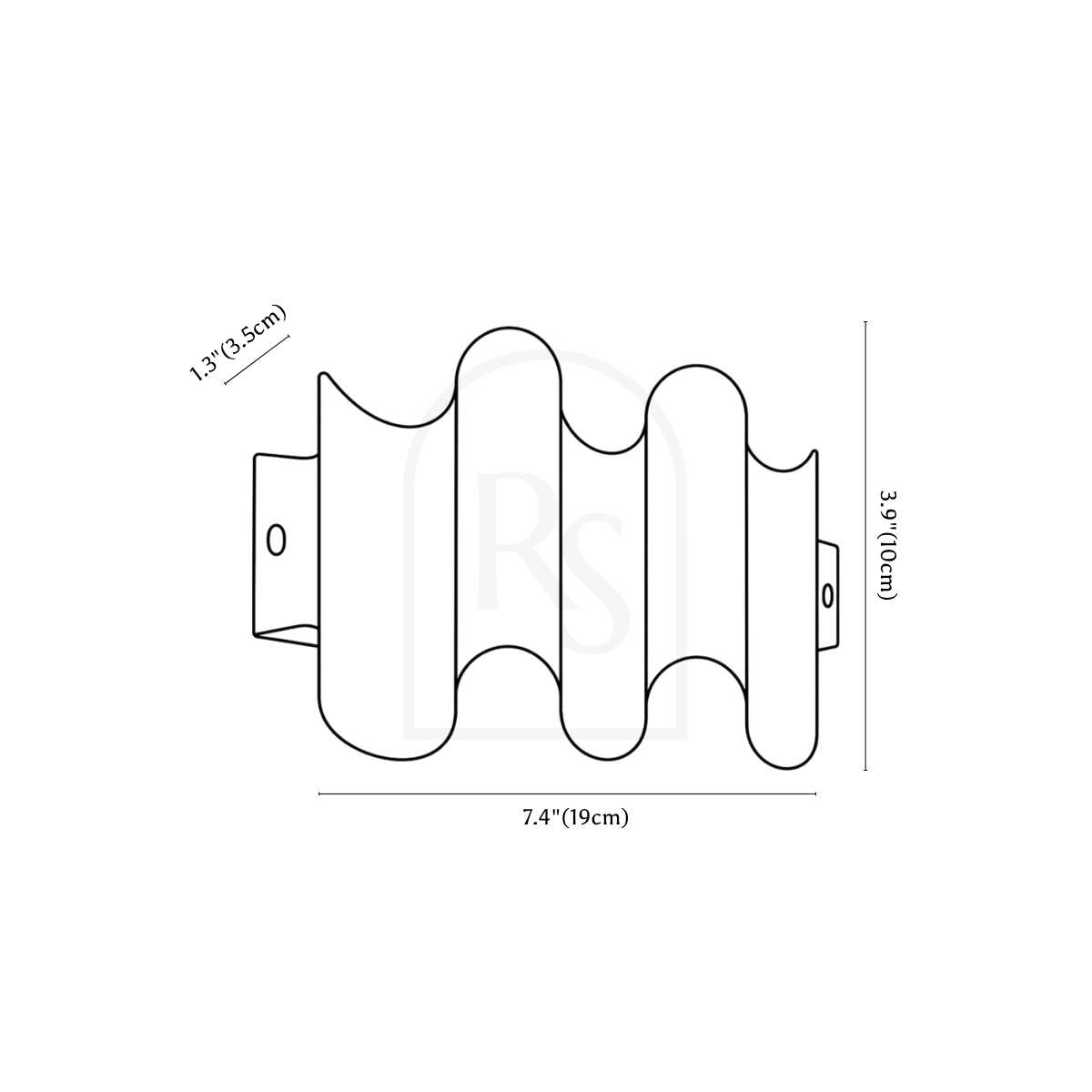 Matteo Wall Lamp line drawing 2