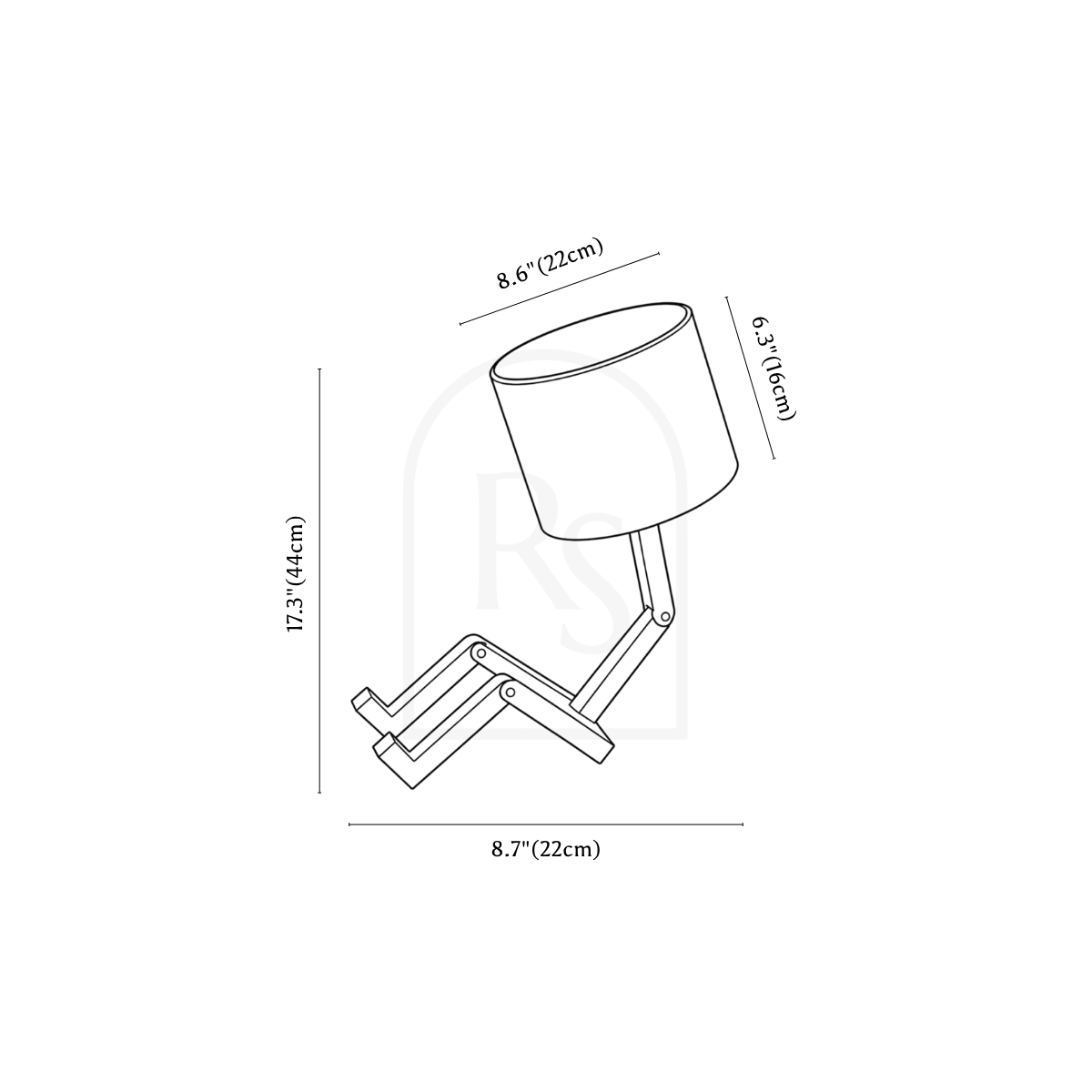 Lámpara de mesa de hombre mecánico line drawing 1