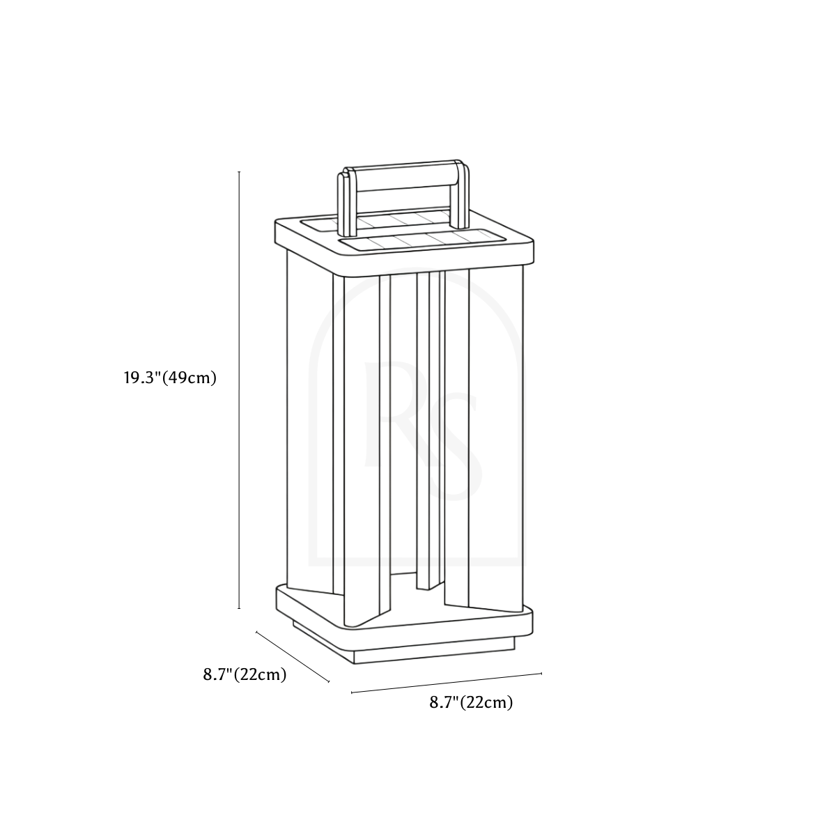 Gloza Outdoor Lamp line drawing 2
