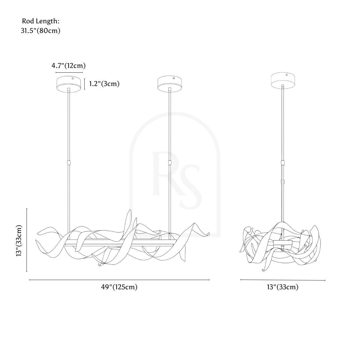 Namid Chandelier line drawing 2