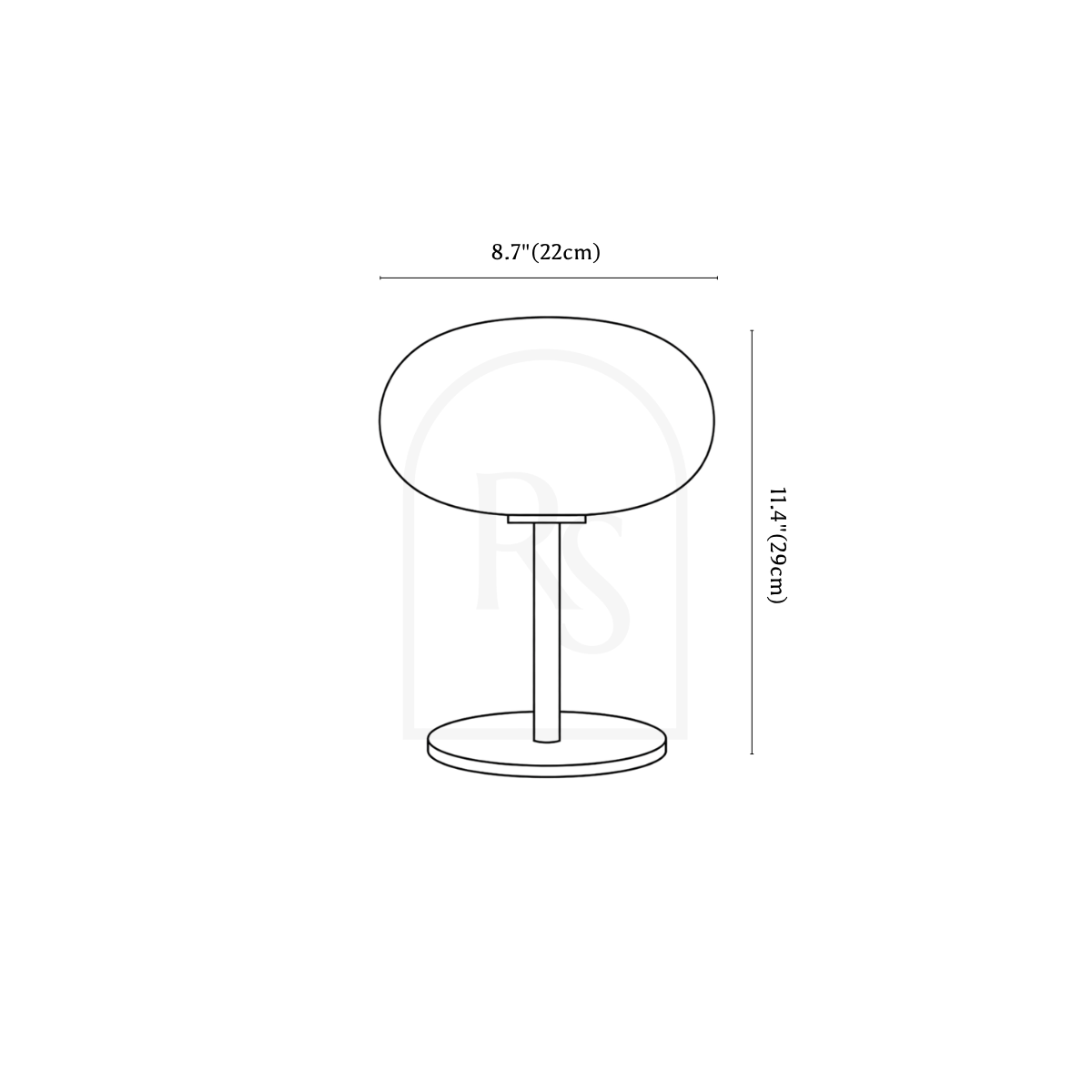 Meliora Table Lamp line drawing 1
