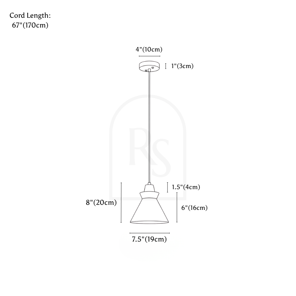 Menra Pendant Light line drawing 1