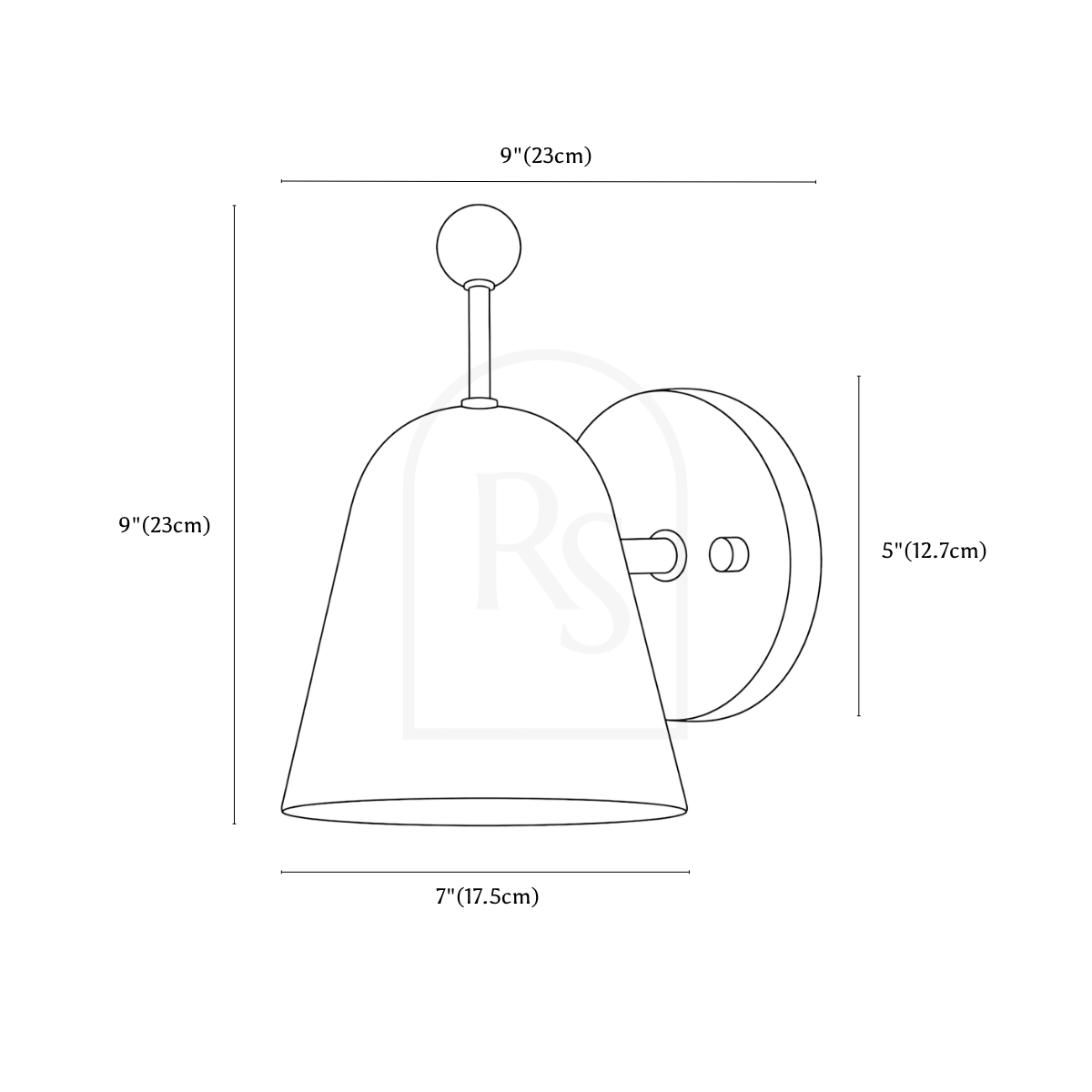 Merel Wall Lamp line drawing 1