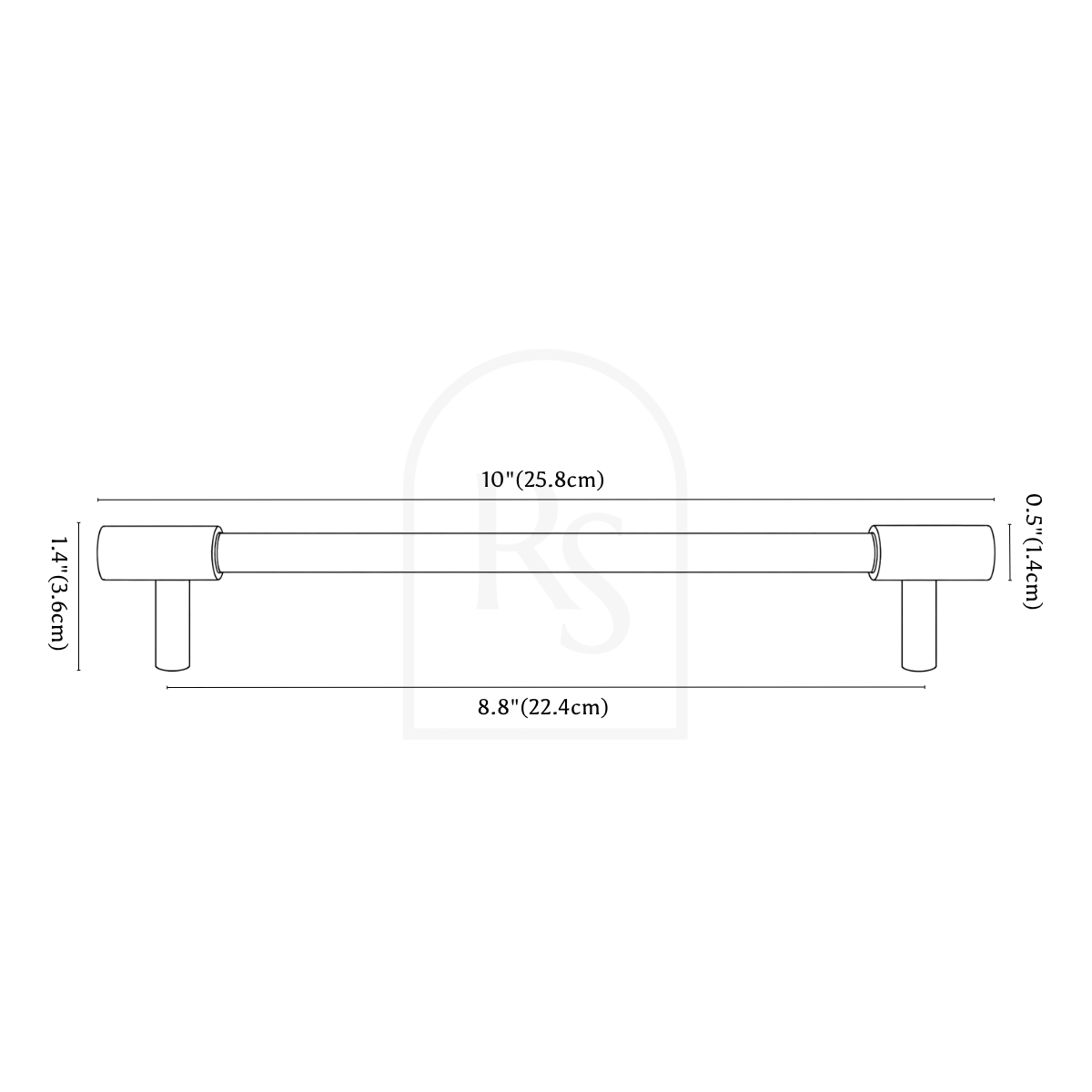 Mica Knob & Pull Bar line drawing 4