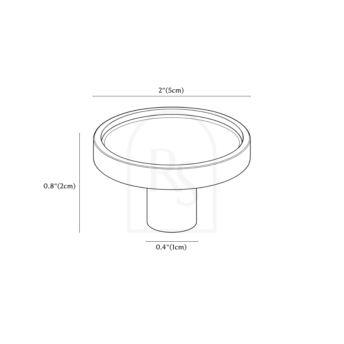 Mica Knob & Pull Bar line drawing 1