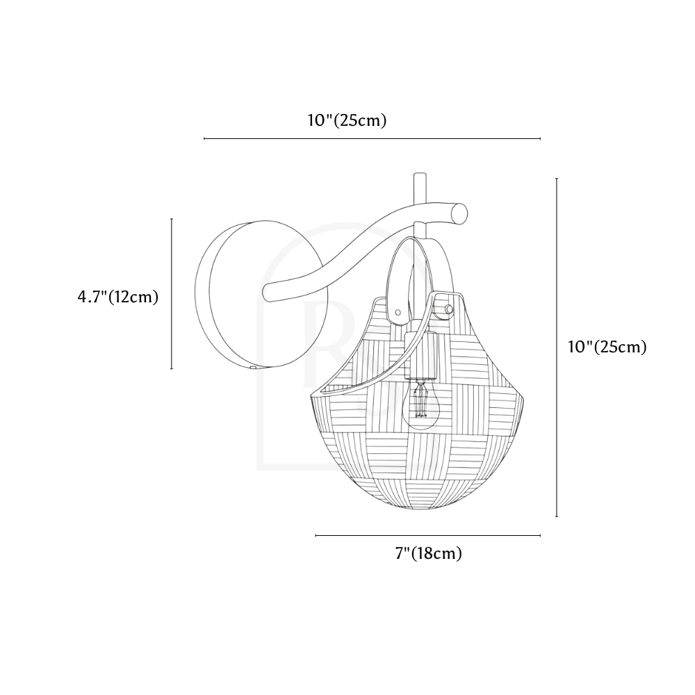 Minel Wall Lamp line drawing 1