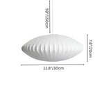 "Mini pendant light with labeled dimensions, 11.8 inches wide, 7.8 inches tall, and adjustable hanging length for compact spaces."