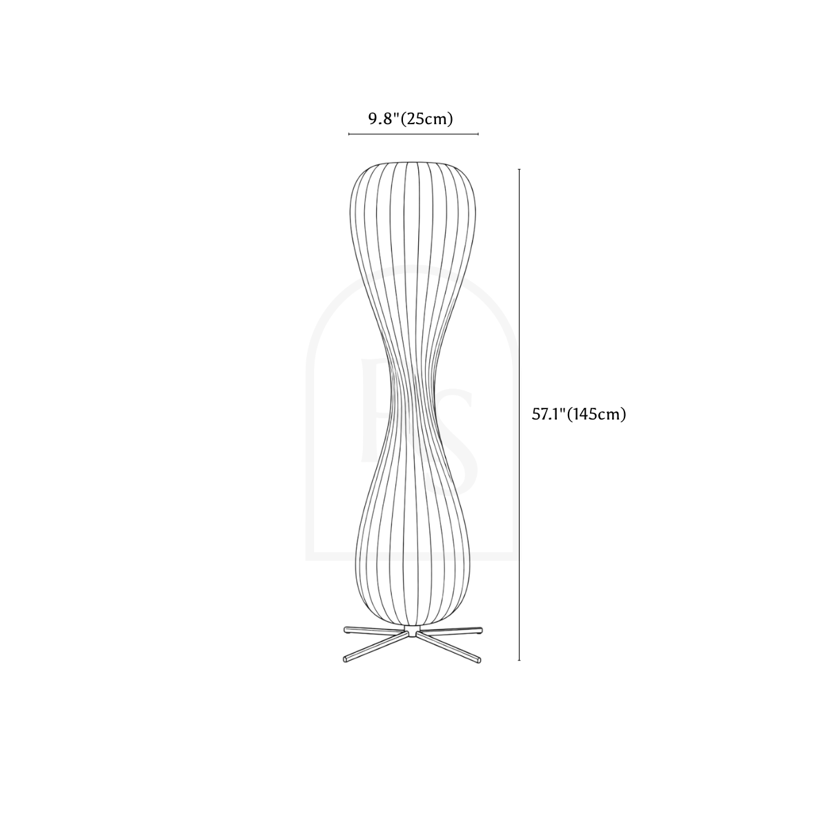 Modern Twist Floor Lamp line drawing 2
