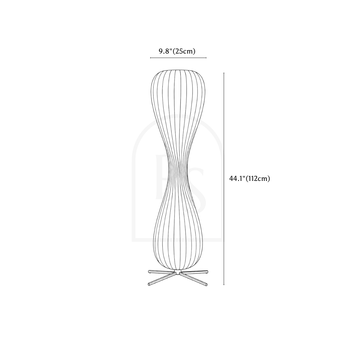 Modern Twist Floor Lamp line drawing 1