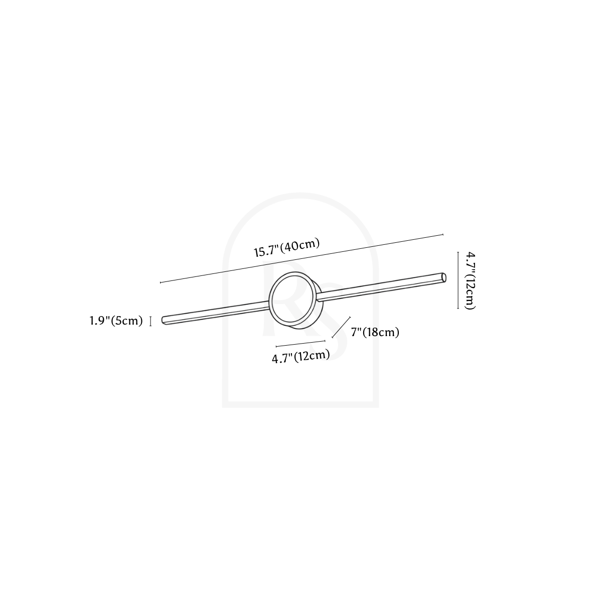 Mura Wall Lamp line drawing 4