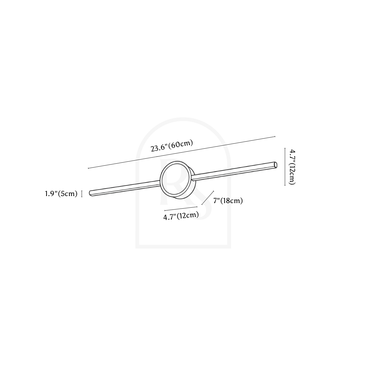 Mura Wall Lamp line drawing 5